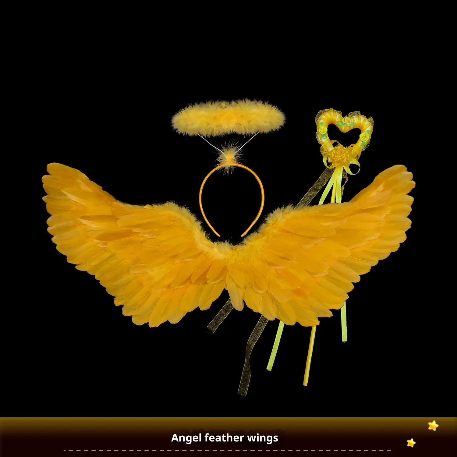 Golden angel wings feather back accessory, suitable for children and adults, children's day performance photo props, party role play, costume dressing, photography, travel photography, fairy accessories, fashion show, available in multiple colors