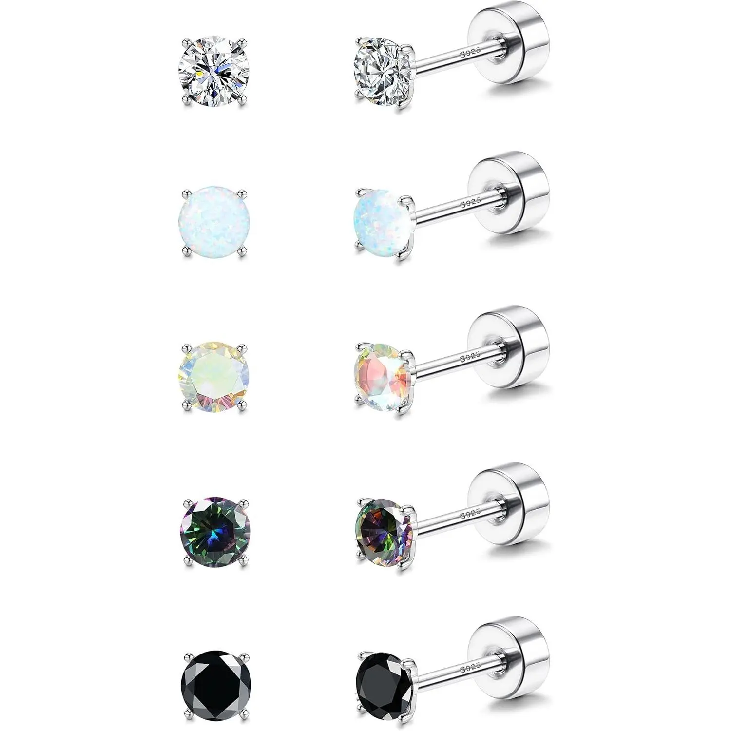 3mm Cubic Zirconia | Opal Studs