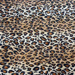 Leopard Print Stretch Velvet Fabric