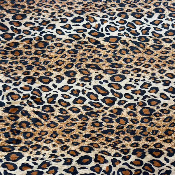 Leopard Print Stretch Velvet Fabric