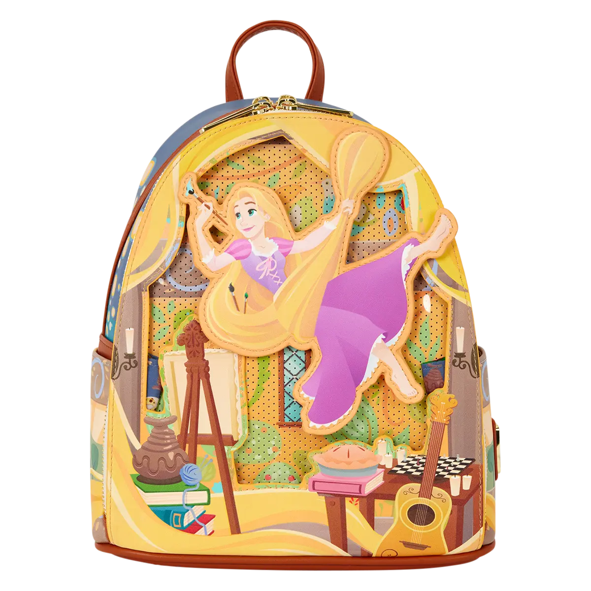 Tangled Rapunzel Glow Pin Trader Mini Backpack Tangled Rapunzel Glow Pin Trader Mini Backpack