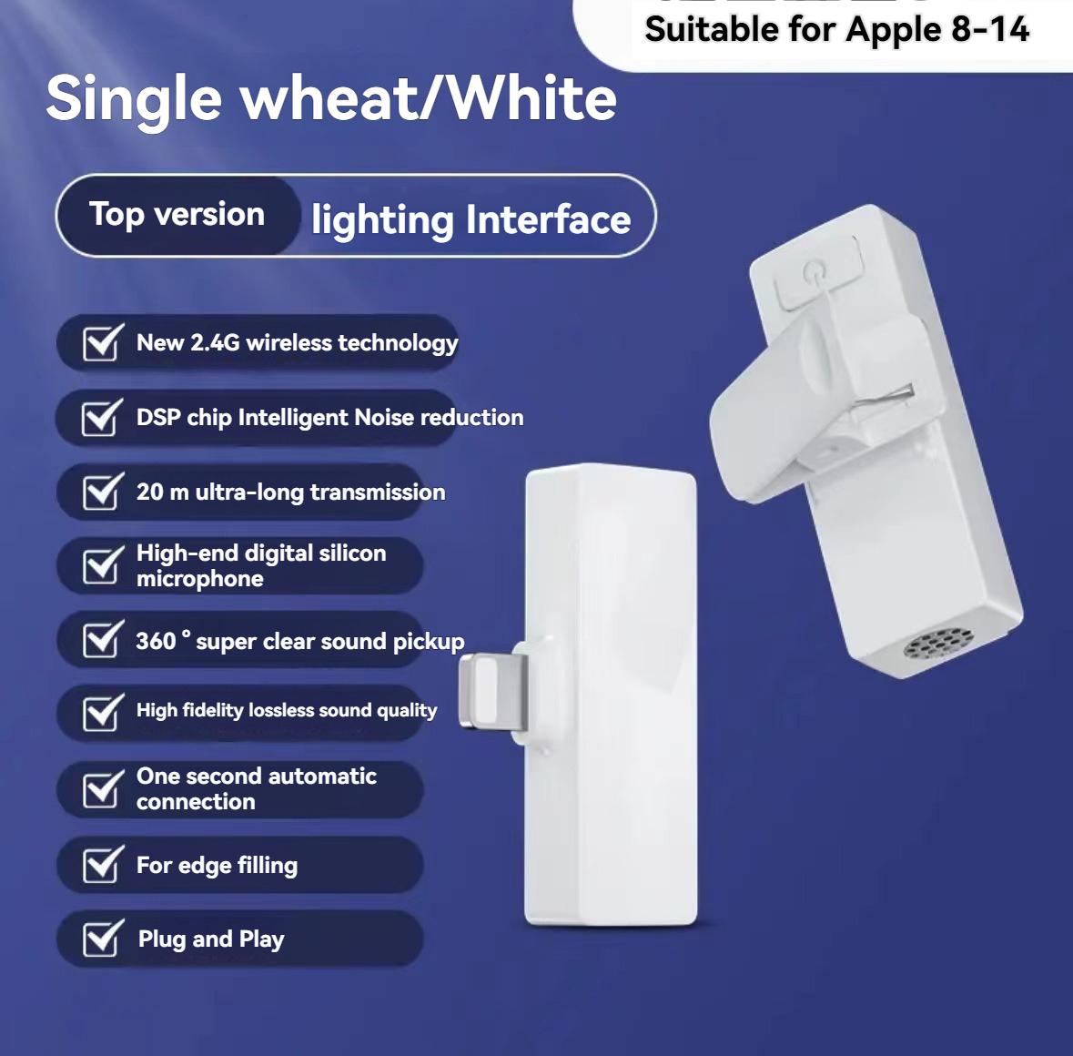 Mini Wireless Mic for iPhone & Android [Plug-Play] - Noise Reduction Lapel Microphone for TikTok, Zoom & Vlogging