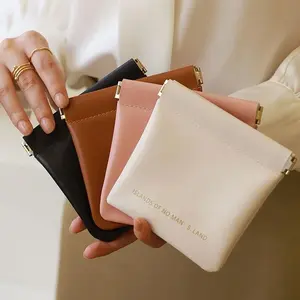 2pcs Pu Leather Cable Organizer Bag With Auto Closing Function For Earphones, Chargers And Other Electronic Accessories Or Cosmetics Wireless Headphone Bluetooth Headphone Headset Earbuds For Business,Travel,School,College,Office