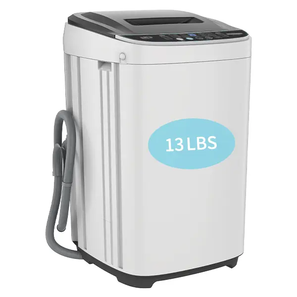 Corded Full-Automatic Portable Washing Machine - 11/13 lbs, Stainless Steel Drum, Washer & Spin Dryer Combo with Drain Pump for Home, Apartment