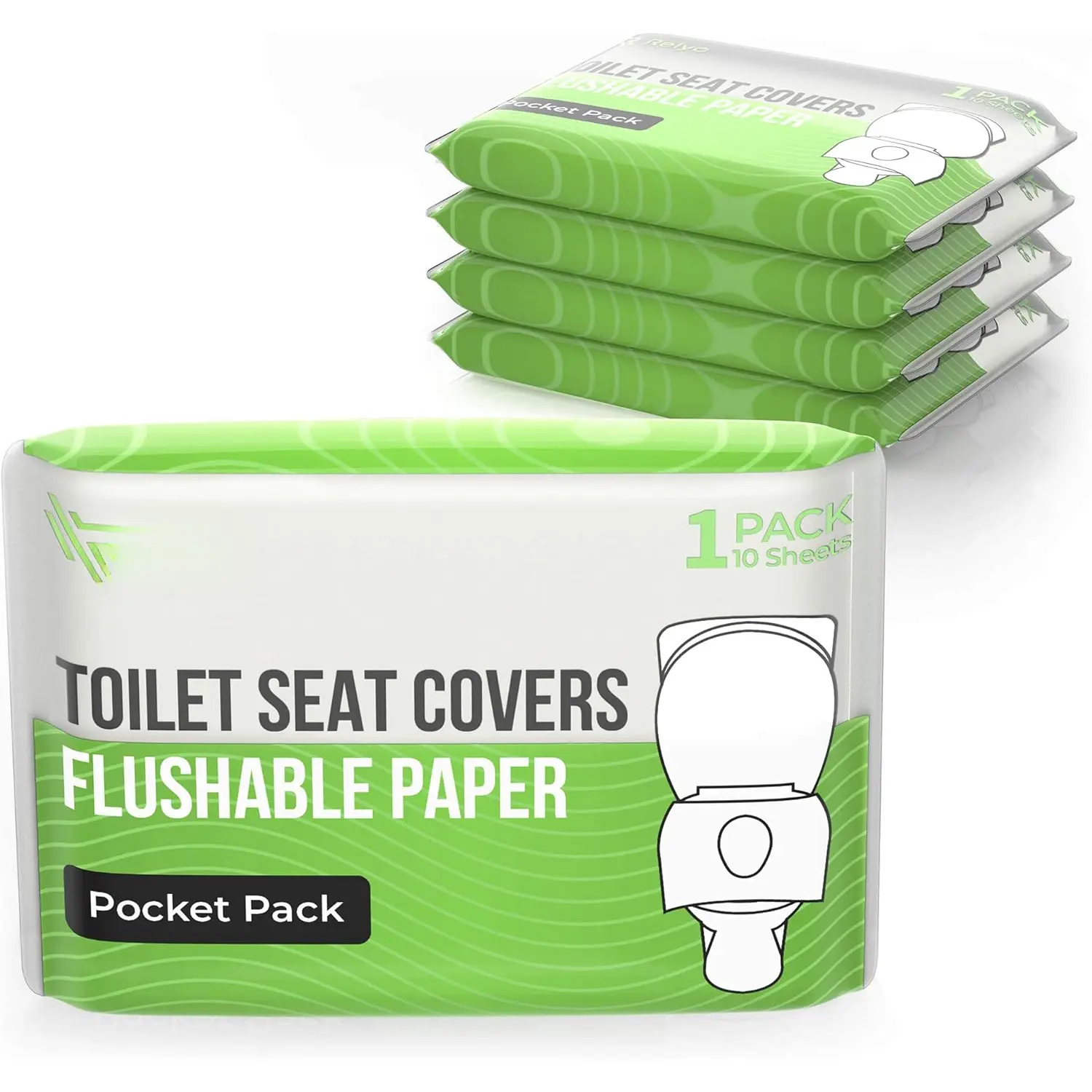XL Disposable Flushable Toilet Seat Cover Sheets - 50 Pack Lightweight Synthetic Round Biodegradable Bathroom Essential for Adults, Public Restrooms, Camping, Oval