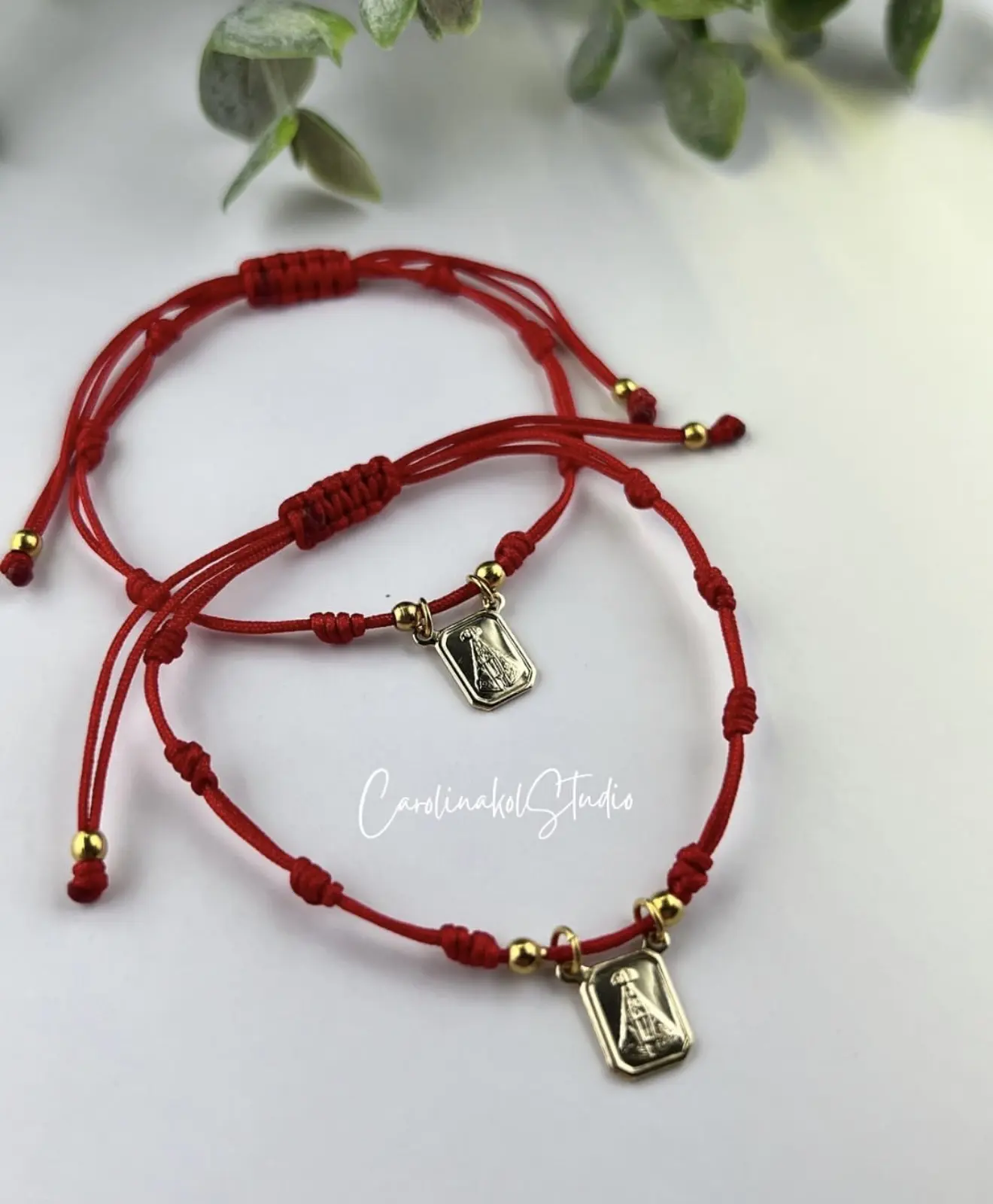 Unisex Handmade Macrame Religious Bracelets - Adjustable Design, Red Thread, High-Quality Steel Charm, All Seasons Devotion Jewelry for Casual Daily Wear