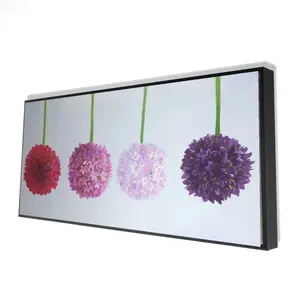 360 Stand 24x48 in. Hyperrealist Dahlia Pomponowa Flower Print - Framed Artwork with 360-Degree Stand, Home Office Wall Decoration, Decorative Ornaments for Room, Artistic