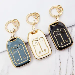 Car Key Case with Keychain, Car Key Protector, Key Fob Cover for GMC, Car Interior Accessories for Chevy Silverado GMC Sierra 1500 2500HD 3500HD, Car Key Holder, Car Key Accessory