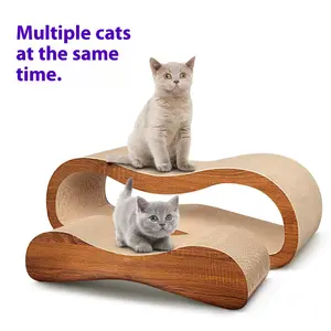 FluffyDream2 in 1 Cat Scratcher Cardboard Lounge Bed Dual Functionality Eco Friendly Indoor Use Cat Friendly Design