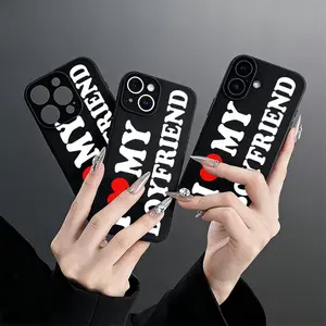 Love Heart Boyfriend Phone Case， Romantic Style for iPhone 17 16 15 14 13 12 11 Plus Pro Max.