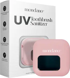 Mondano UV-C Toothbrush Sanitizer and Holder, Toothbrush Case - Manual/Electric Toothbrush Cover for Any Toothbrush Head - Rechargeable Toothbrush Travel Case, Tooth Brush Cover Cap for Home - Pink
