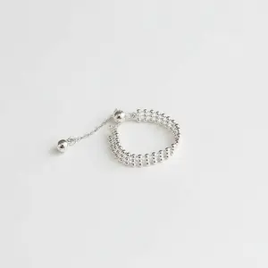 Silver Adjustable Ring Set 3pc