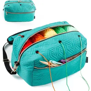 Crochet Bag Organizer - Knitting Bag - Yarn Storage Organizer - Yarn Bag for Crocheting - Yarn Holder for Crochet Accessories, Knitting Needles, Crochet Hooks, Crocheting & Knitting Gifts