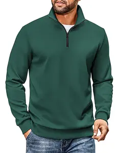 COOFANDY Mens Quarter Zip Pullover Sweatshirts Lightweight Long Sleeve Mock Neck Sweater Polo