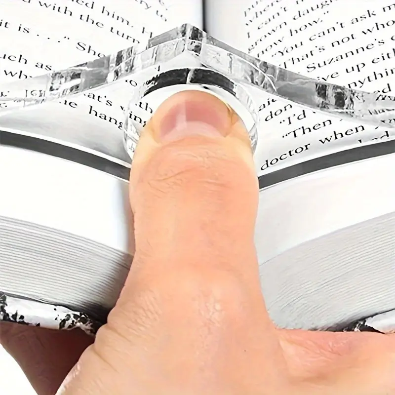 Clear Acrylic Thumb Book Supporter - Book Page Expander Bookmark