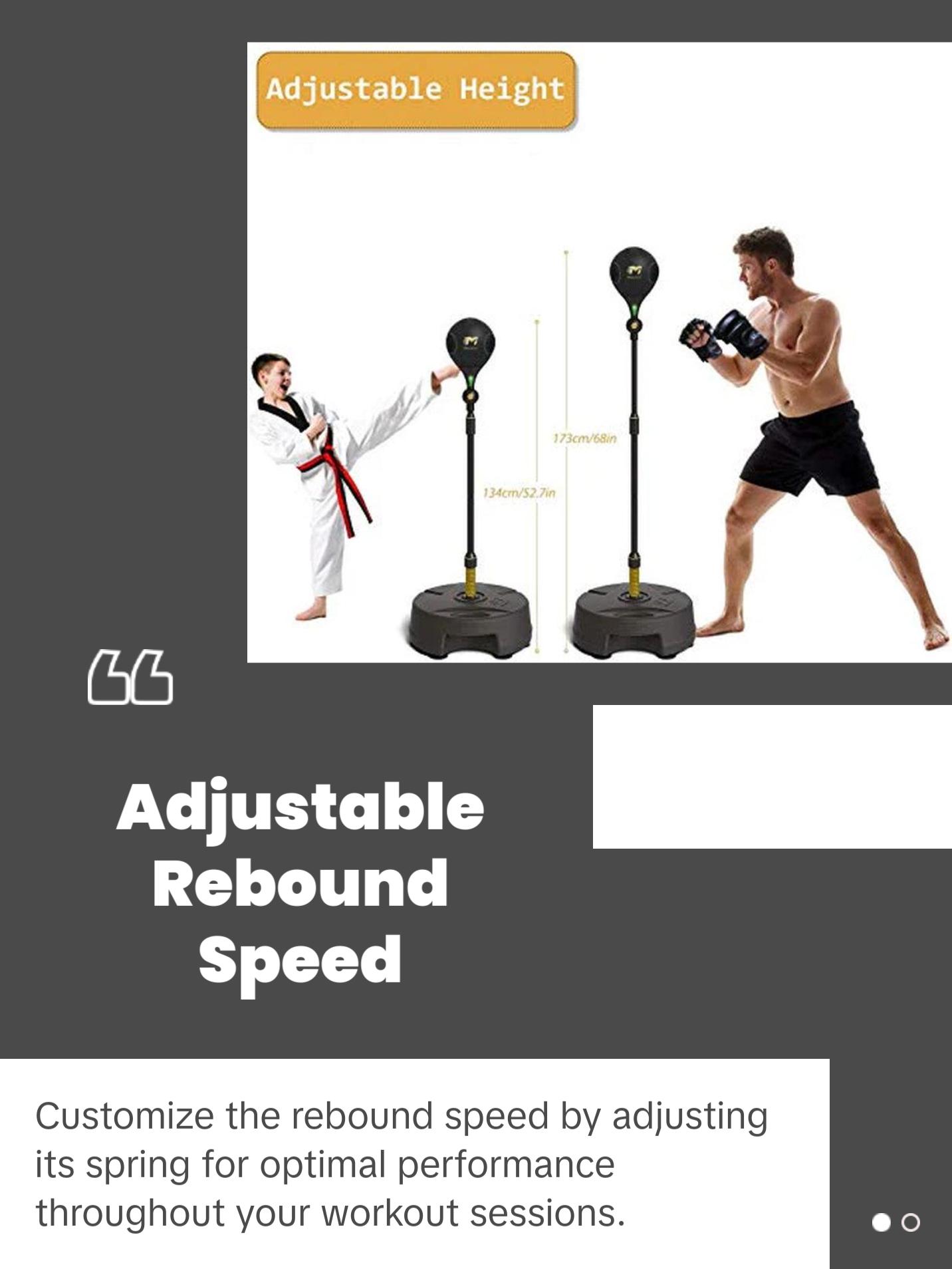 Strikeline Smart Punching Bag – Freestanding Reflex Boxing Ball with Bluetooth Sensor & Adjustable Height (52.7–68")