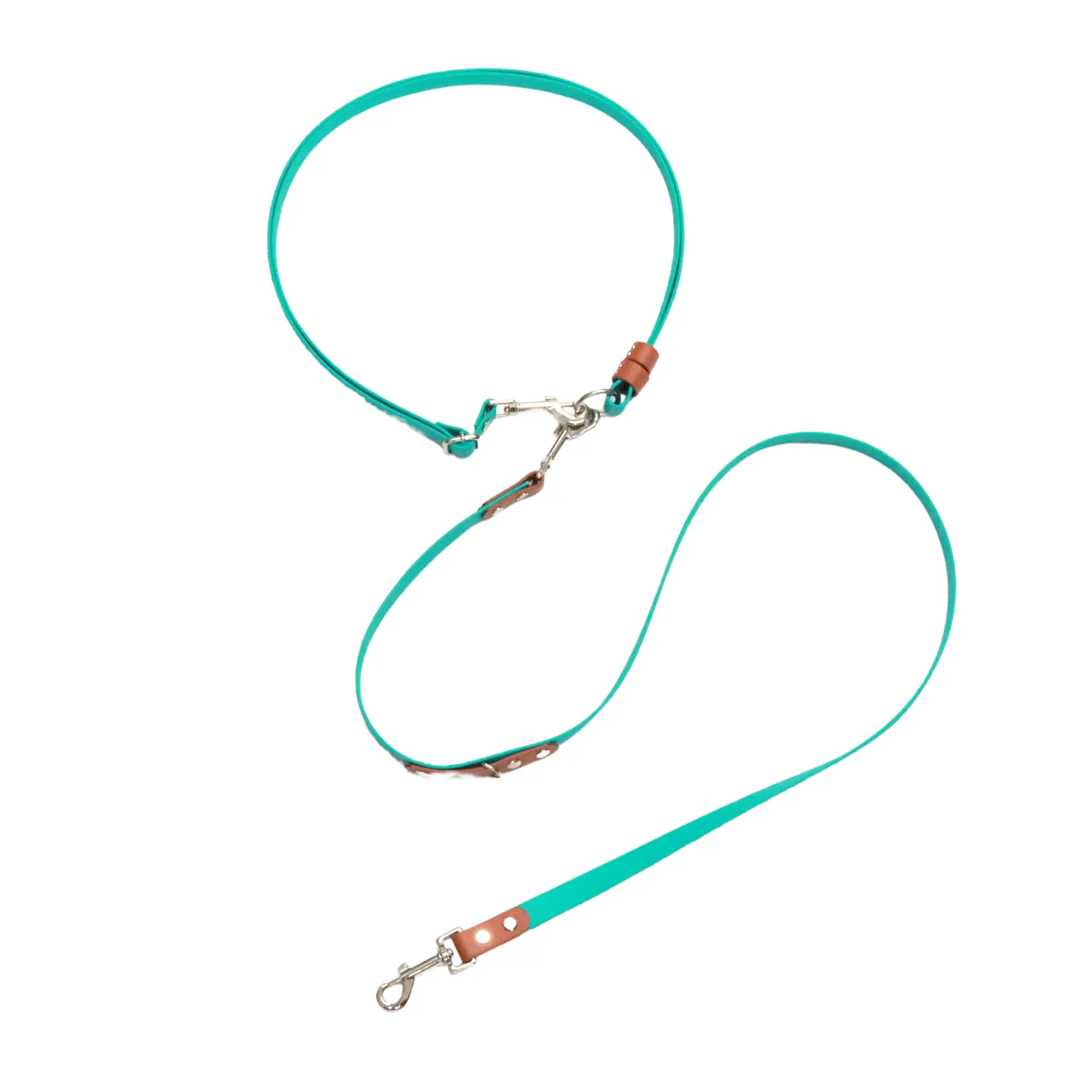 4-in-1 Covertible Hands Free Leash 3/4''-Dog Walking Gear Heavy Duty Multifunctional Adjustable Leash-Two Tone Biothane Waterproof and Odoorproof
