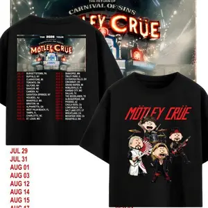 Motley Crue 2026 Tour Shirt Rock Band Tee Fashion Cotton, Full Colors, Full Sizes, For Men, For Women