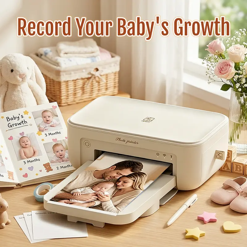 CP4100 4x6 Wireless Photo Printer for Kids - Instant Prints with 4PASS Technology & AR Video Feature, Portable & Compact, Perfect for Scrapbooking, Baby Shower Gifts, Parties, and Journals
