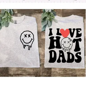 funny shirt I love hot dads humor cute popular trending retro Short Sleeve Top Unisex