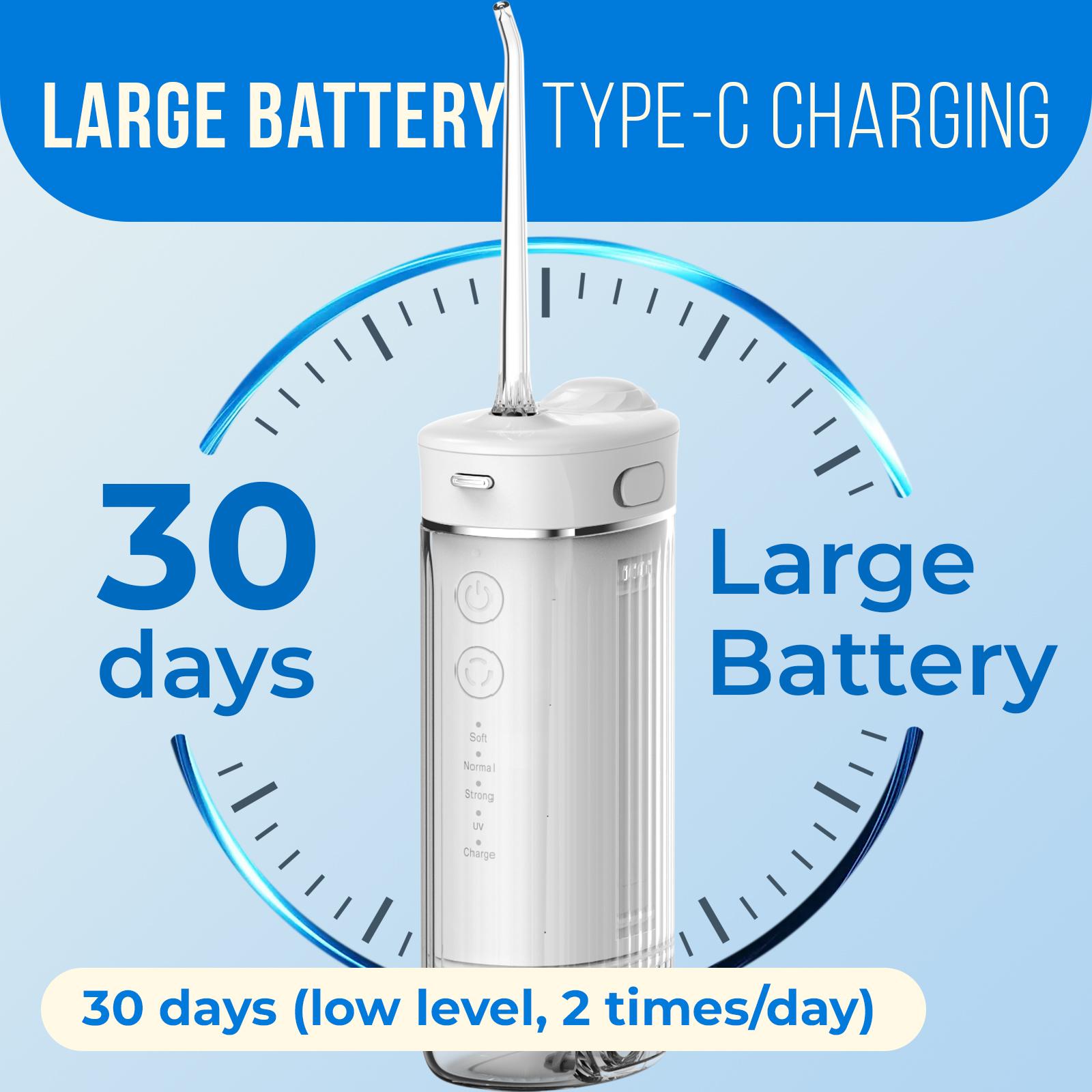 Travel-sized water flosser retractable water tank  wireless mini water flosser care for braces and sensitive teeth mini water flosser oral irrigator—suitable for braces wearers orthodontic care sensitive teeth portable use nozzle cleaner braces care