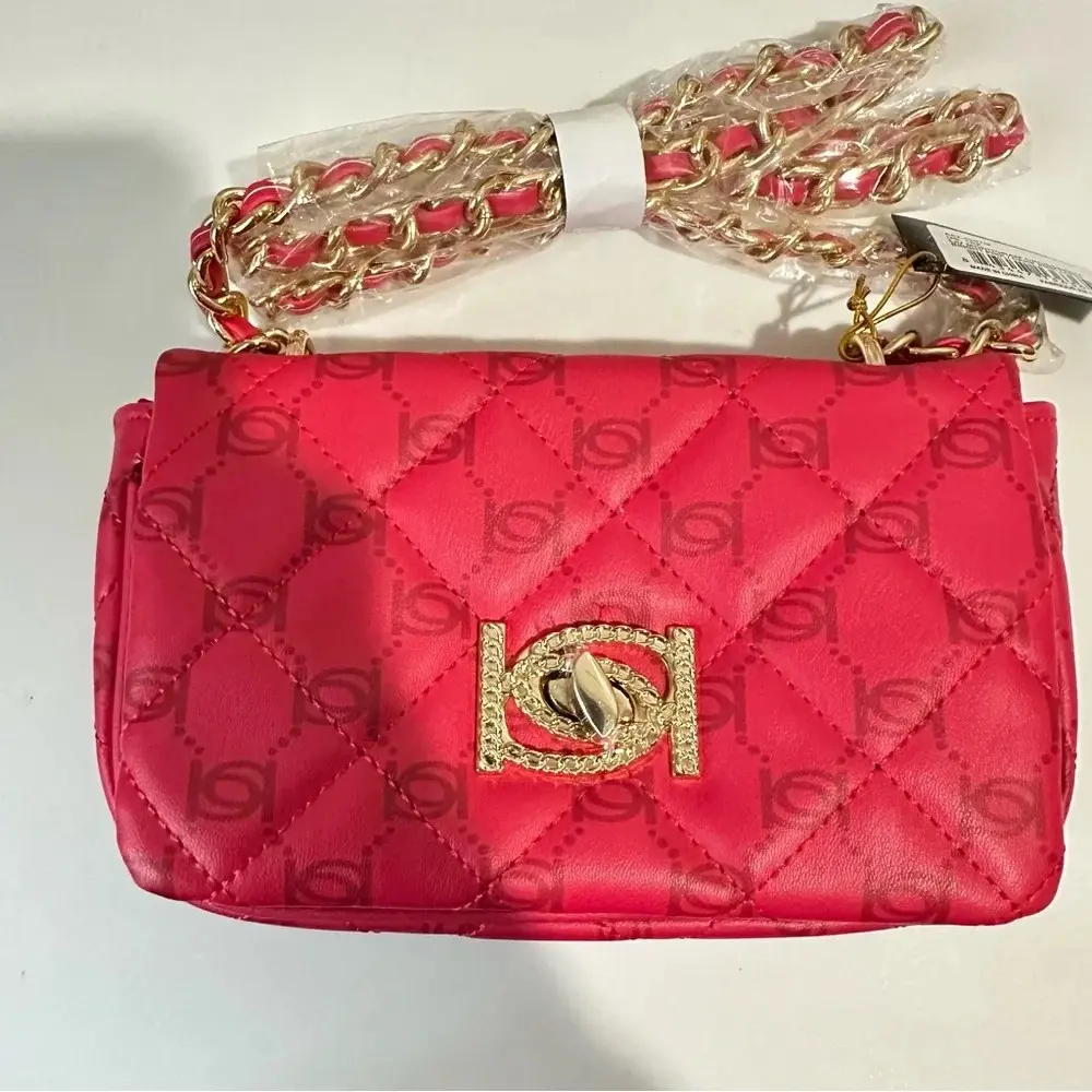 Bebe Liv Monogram Crossbody Bright pink