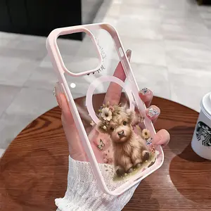 stylish and simple Highland Cow with  Suitable for IPhone17 11 12 13 14 15 16 Pro Max Air Plus options Peace Be with You Design Valentine's Day