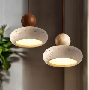 Wabi Sabi Wooden Pendant Light for Living Room Decorative Hanging Lighting with Small Chandelier Wooden Lighting Chandelier Bedroom Light