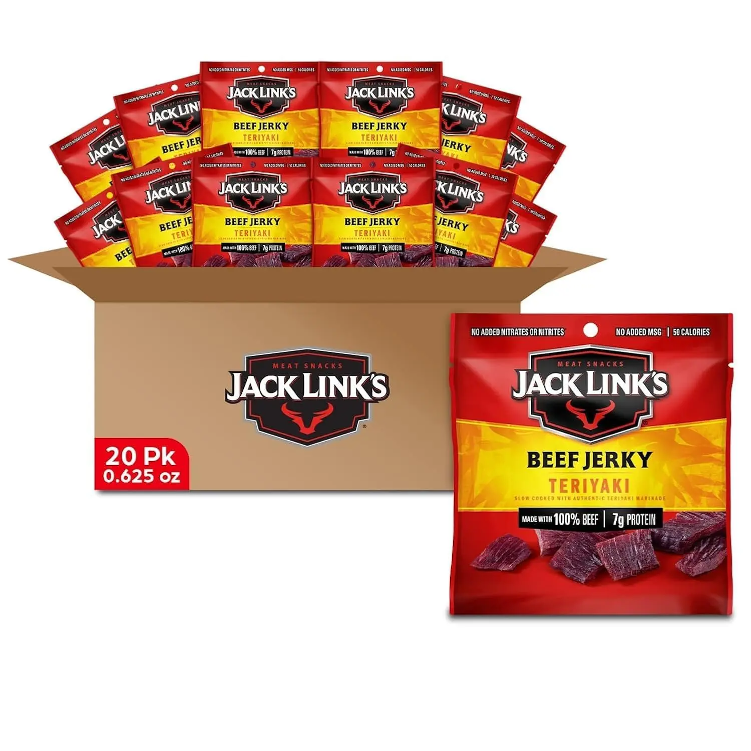 Jack Link's Teriyaki Beef Jerky Multipack - (20 Pack) 0.625 oz