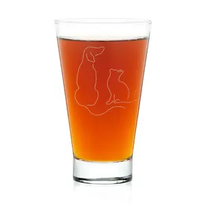 Libbey Modern Pets BFF's Tumbler Drinking Glasses, 14 ounce, Set of 4
