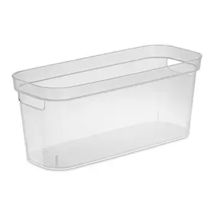 Sterilite 6.25x6.25x15 In Narrow Storage Bin with Carry Handles, Clear (8 Pack)