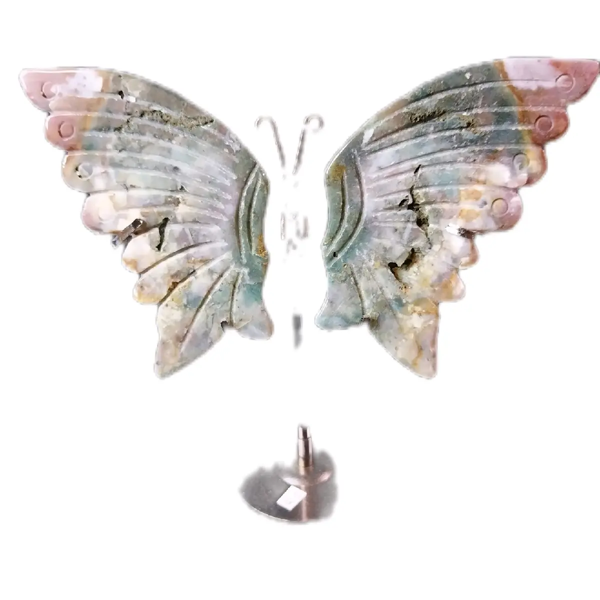 Ocean Jasper Crystal Butterfly Statue for Home Decor