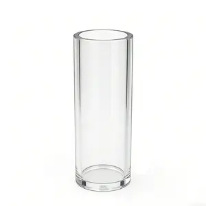 FixtureDisplays® Clear Acrylic Tube 4" (nominal) Diameter (3.937" exact outside dim) x 6" Long, 5/64" (2mm) Wall Open Ended  15139-6"-1PK-NF