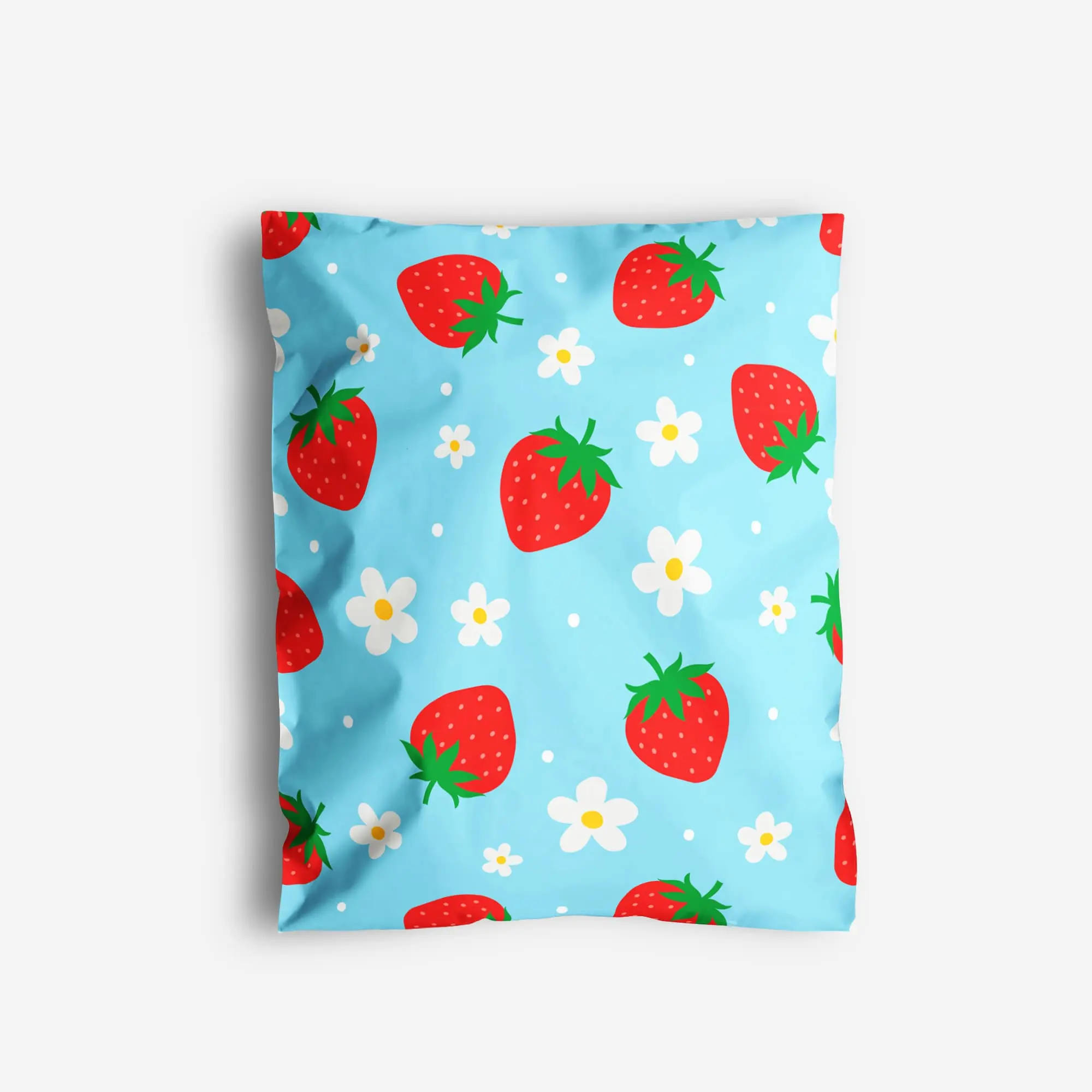 Package Mint Poly Mailers 10x13 - 100 Pack Strawberries Design Poly Mailers Shipping Bags - Waterproof, Tear-Resistant, Self-Adhesive Seal - Decorative Mailing Bags for Clothes, Accessories