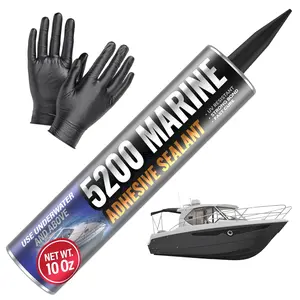 5200 Marine Sealant - Fast-Cure, High-Bond, UV-Resistant Underwater Marine Adhesive Sealant for , Hulls, Decks, and RVs - with Gloves, Nozzle, White 10 oz