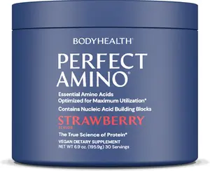 PerfectAmino Powder BCAA and EAA Supplement for Pre and Post Workout Amino Acid Energy Drink for Men and Women to Support Lean Muscle and Recovery Strawberry Flavor High Performance Formula for Athletic Endurance and Vitality Support Powder