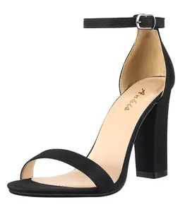 Women's Open Toe Ankle Strap High Heel Sandals - 4 Inch Heel, Perfect for Parties and Weddings