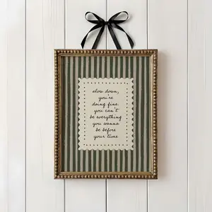 Lyrics Poster | Slow Down You're Doing Fine Wall Art | Vintage Stripe Quote Print | Frameless Poster 0