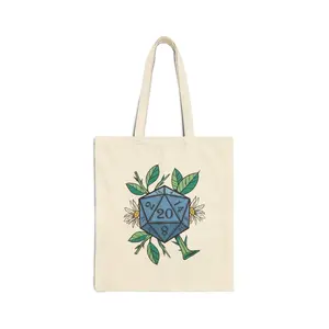DnD D20 , D20 Flower , Dungeons  Dragons , DnD Player Dungeons And Dragons Present D20 Rpg Dice Dungeon Master Roleplay DDTote Bag