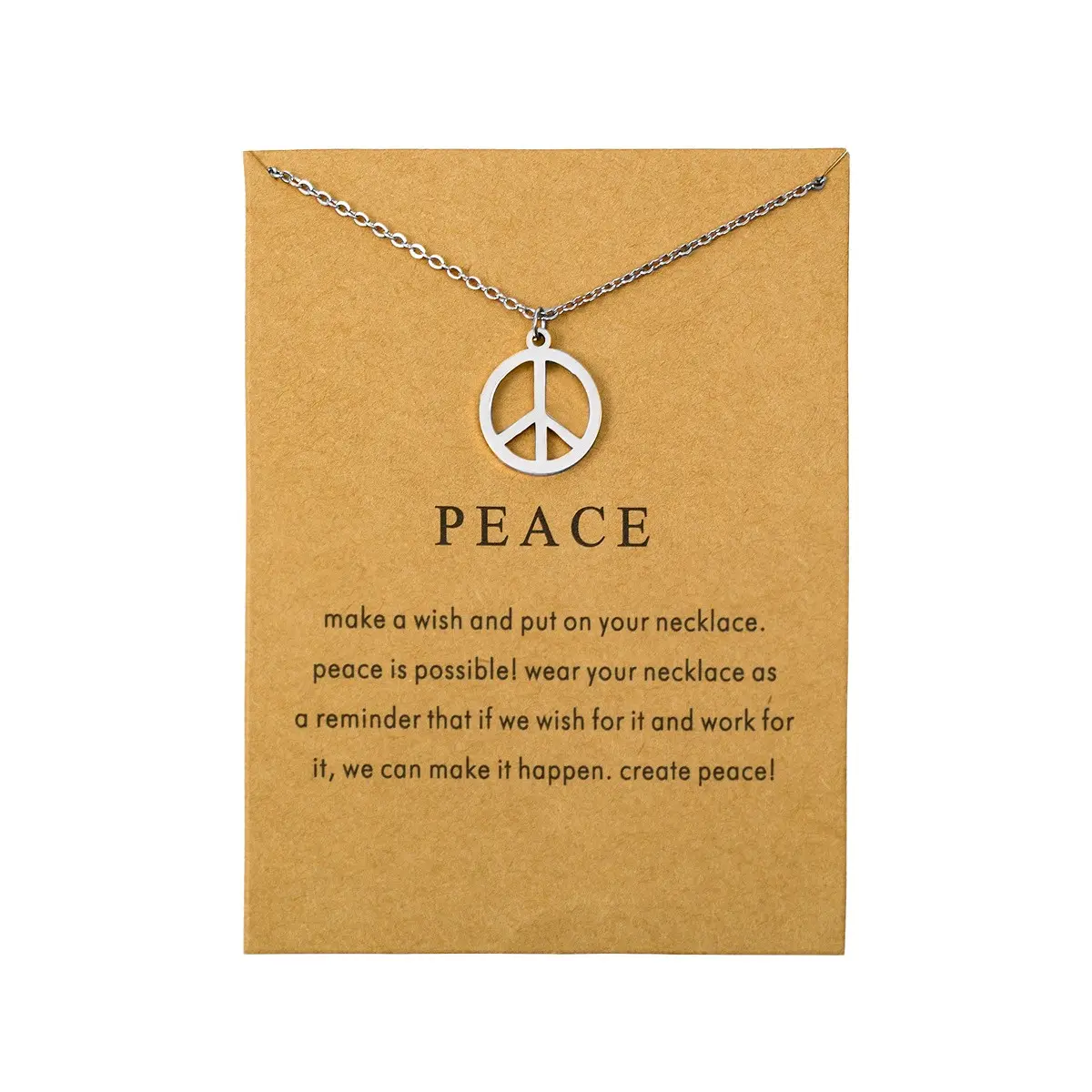 Wish for Peace  necklace  - Fashion Accessory - Spread Positivity & Support Peace