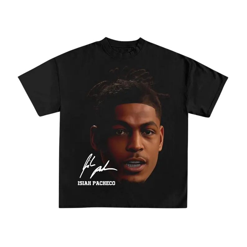 isiah pacheco shirt, football shirt, mens sports shirt, football fan gift, big face tee