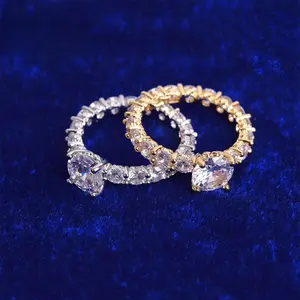 [ICE HUE]18K Gold Vacuum Plated Copper with 5A+ Sri Lanka Full Row Zircon Ring Miami Italy Mexico & Micro Inspired for Women & Men Luxury Jewelry,Daily Wear,Casual Fashion,Gift Idea,,Classic,Hip Hop,Simple,Sporty Style, Gold Rings, Fashion Stackable Rings