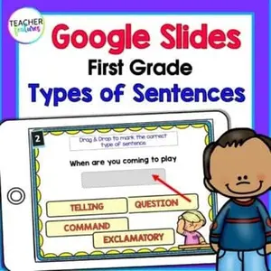 4 Types of Sentences for 1st Grade | Google Slides Grammar Practice