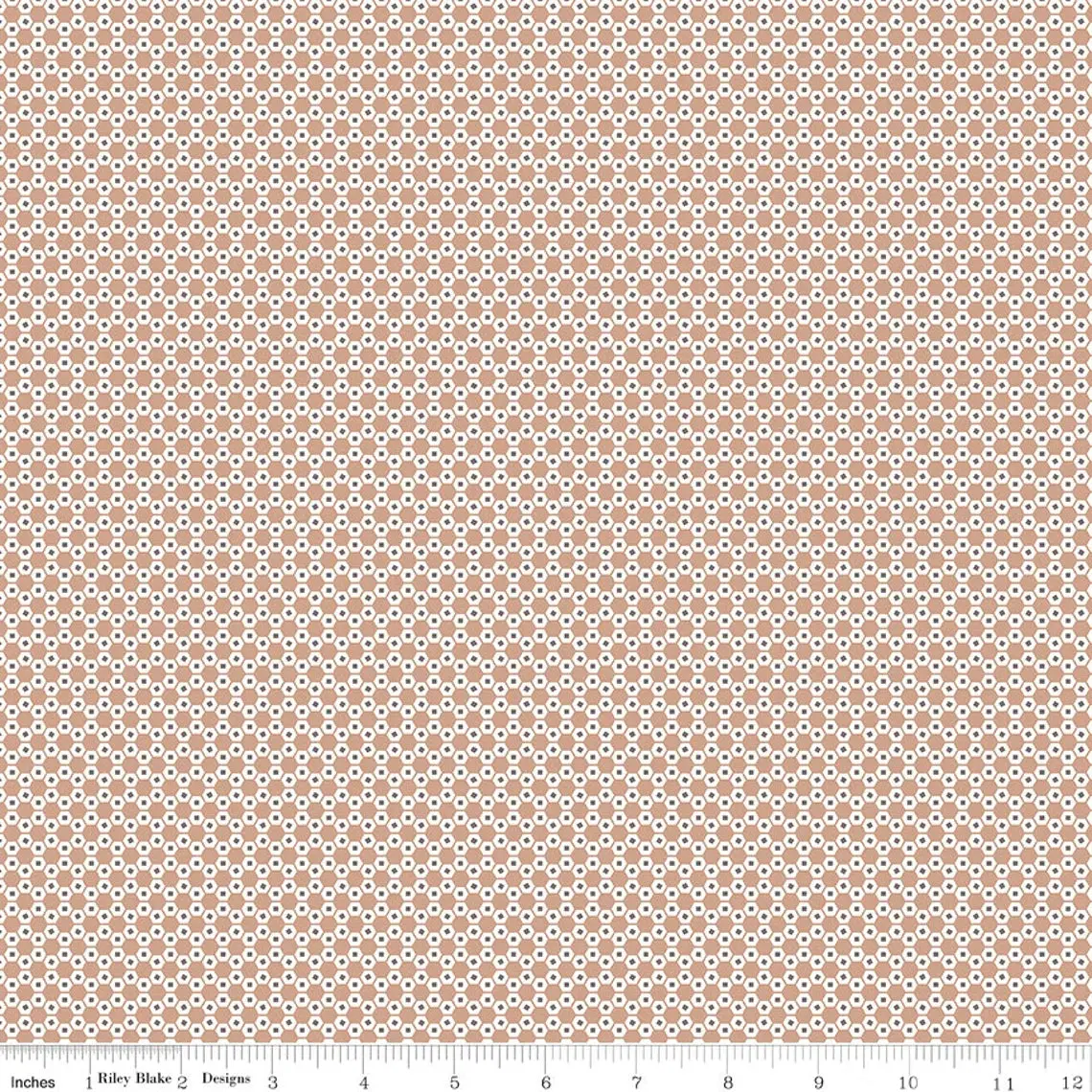 Stitch Hexi Nutmeg – 100% Quilting Cotton Fabric by the Yard