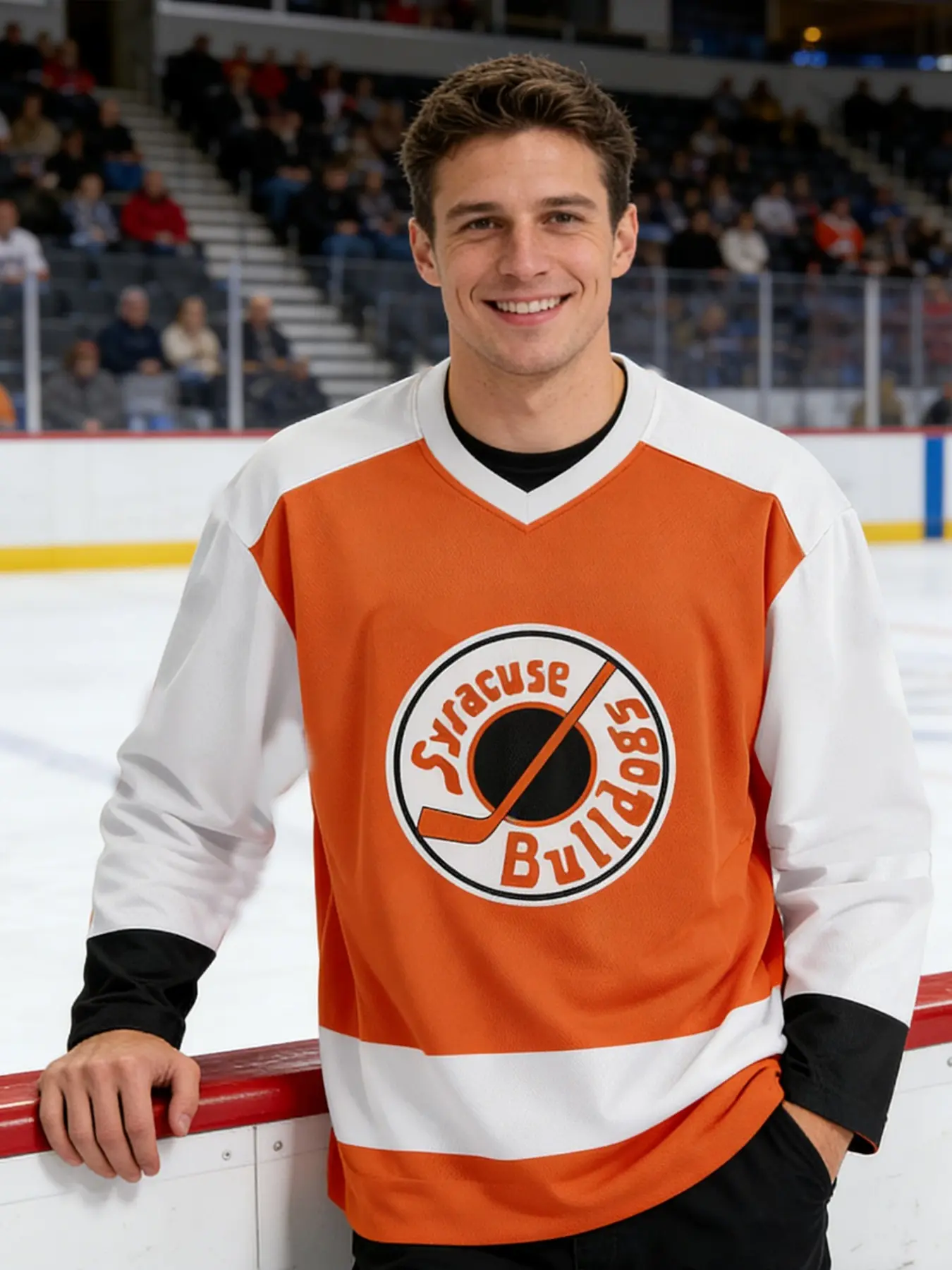 Syracuse Bulldogs Ice Hockey Jersey, O'gilt Thorpe Shirt, /, Best Gift, Sporty Style, Fitted Long Sleeve, All Seasons