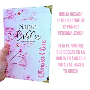 Biblia  Personalizada Rosa Flor de Cerezo Reina-Valera 1960