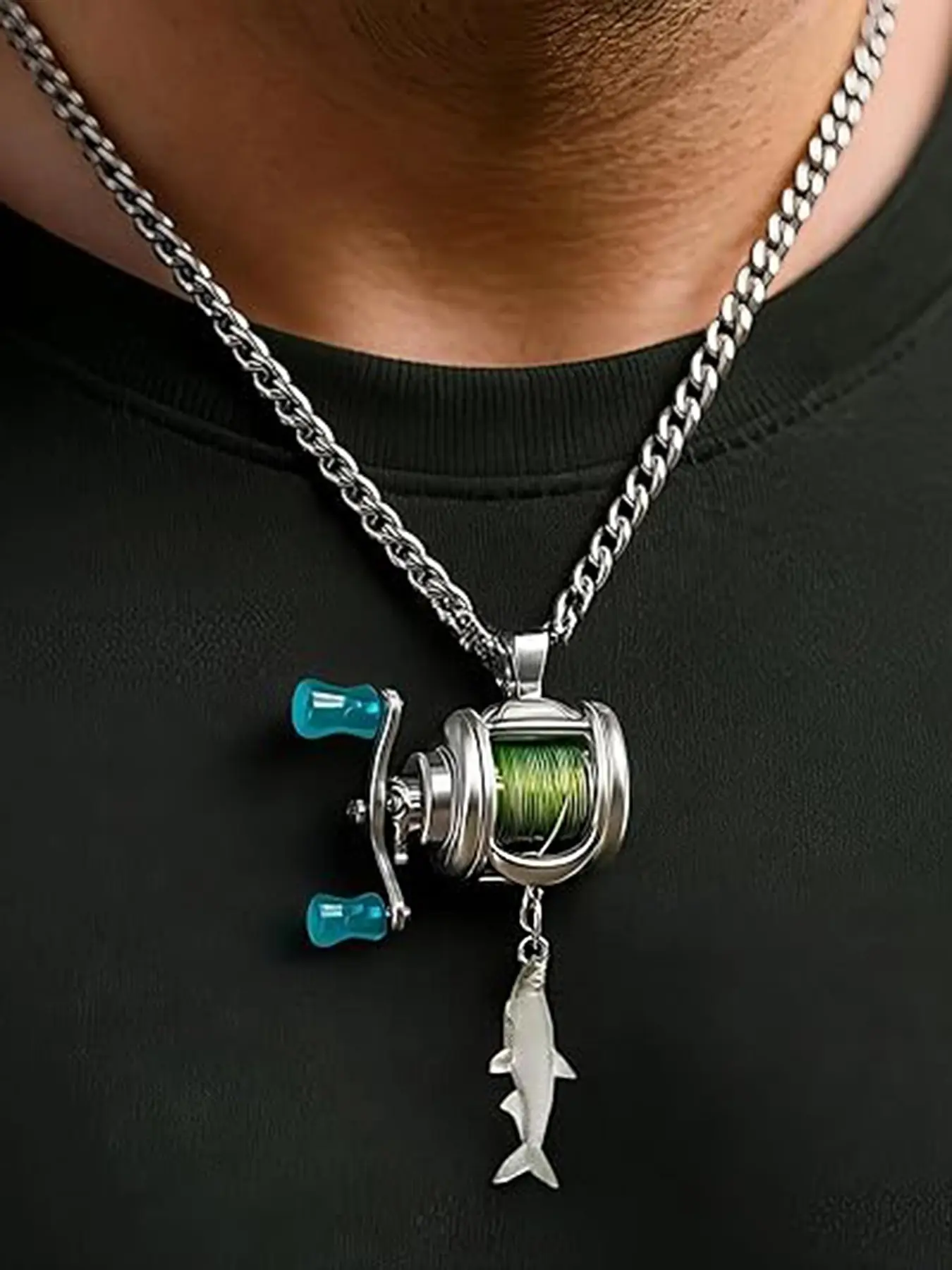 Mini Fishing Reel Necklace, Rotating Handle, Detachable Line Ring, Spinning Wheel Keychain, Portable Fishing Lure Pendant, Gift for Fishermen, Fisherman Necklace, Stainless Steel Necklaces - TikTok Shop Mini Fishing Reel Necklace, Rotating Handle, Detachable Line Ring, Spinning Wheel Keychain, Portable Fishing Lure Pendant, Gift for Fishermen, Fisherman Necklace, Stainless Steel Necklaces - TikTok Shop