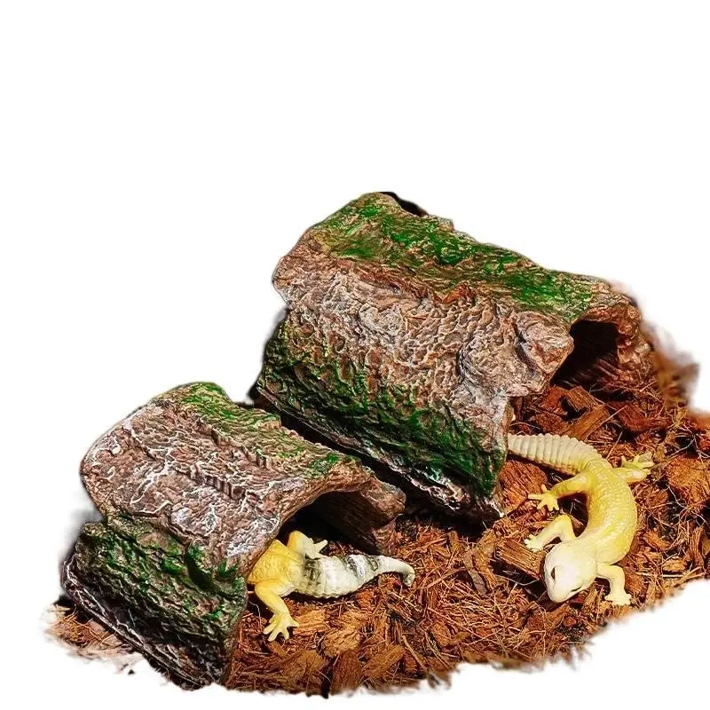 Reptile Hideout Cave for Lizard Gecko Spider Scorpion Tortoise Habitat Box Terrarium Decor Large Pet Supplies Summer Vibes