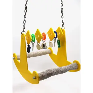Sweet Feet & Beak Tweeter Totter Rocker Bird Toy - Cage Toy Stimulates Visual & Physical Activity - Safe, Non-Toxic Bird Cage Accessories - Medium/Large Bird Toy