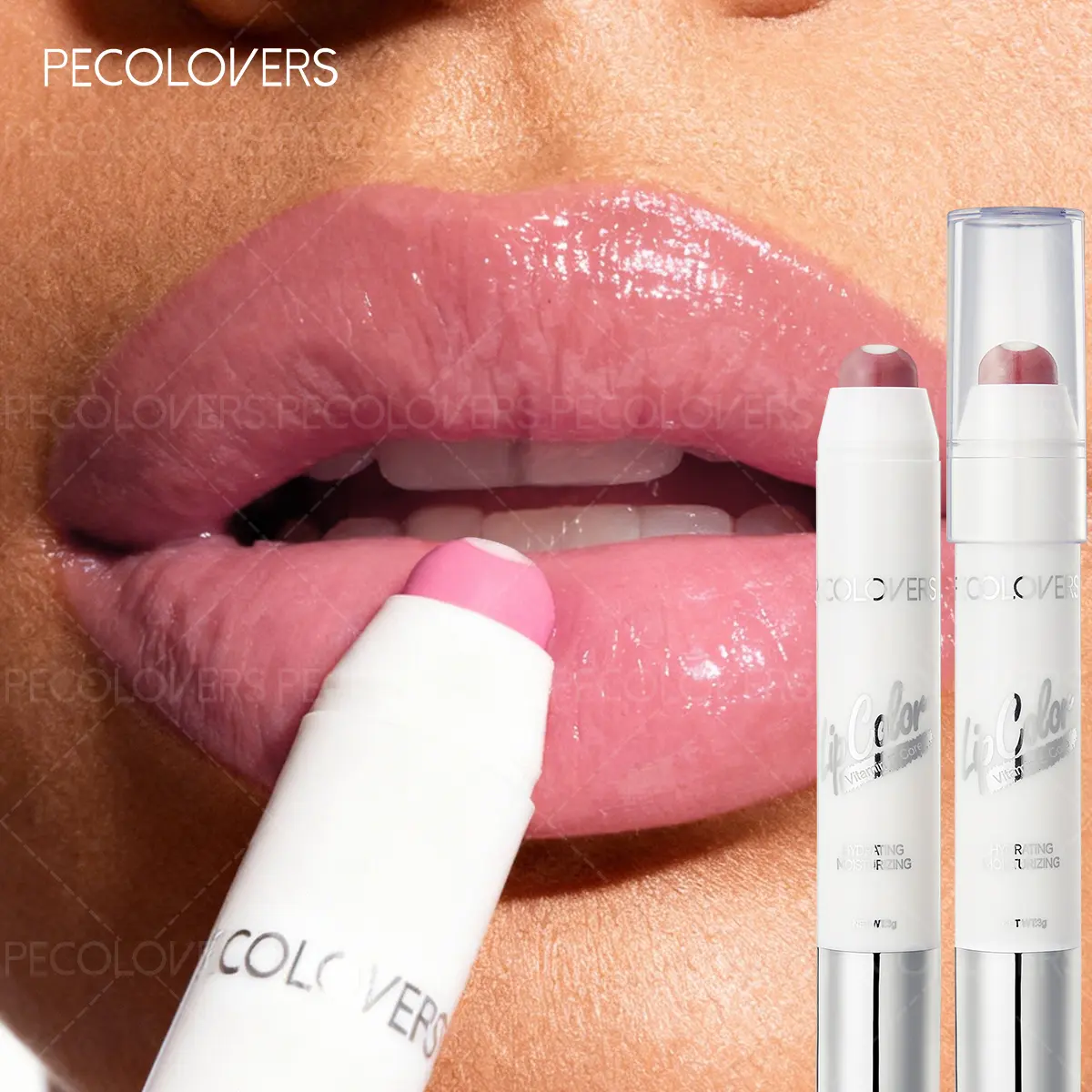 Moisturizing Hydrating Nude Sandwich Lipstick Cute Non-stick Cup Lip Glaze Natural Nude Color Makeup Lip Balm Tinted Balm Stick Moisturizing Lip Gloss Base Glossy Lip Care